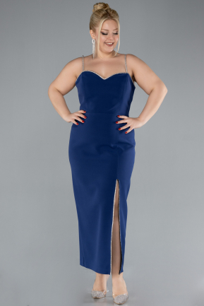 Robe De Invitation Grande Taille Midi Bleu Marine ABK2192