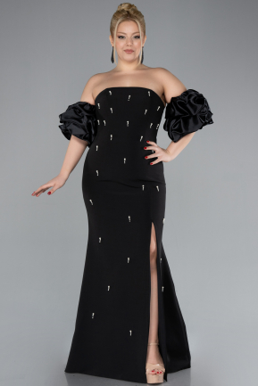 Robe de Soirée Grande Taille Longue Noir ABU4474