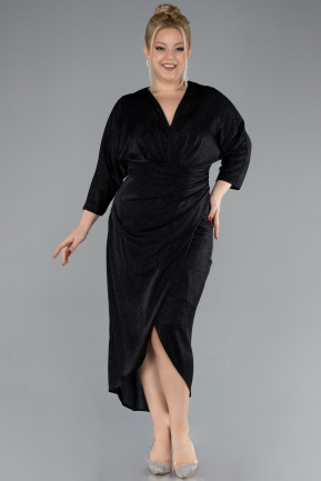 Robe De Invitation Grande Taille Midi Noir ABK2189