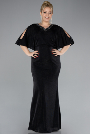 Robe de Soirée Grande Taille Longue Noir ABU3743