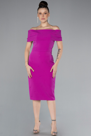 Robe de Cérémonie Courte Fushia ABK2203