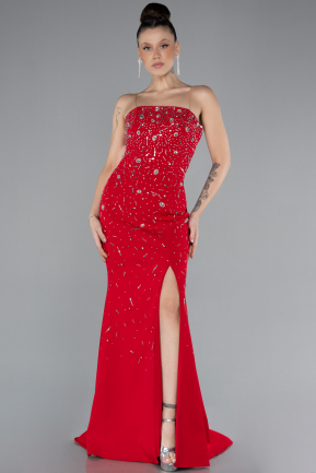 Robe de Soirée Longue Rouge ABU4535