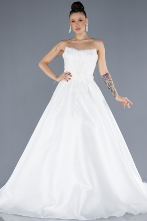 Robe de Mariée Grande Taillev Longue Blanc ABU4559