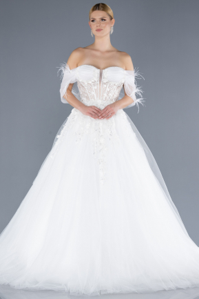 Robe de Mariée Grande Taillev Longue Blanc ABU4574