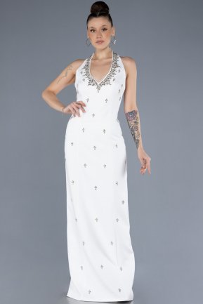 Robe de Soirée Longue Blanc ABU4597