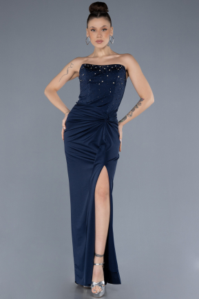 Robe de Soirée Longue Bleu Marine ABU4602