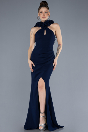 Robe de Soirée Longue Bleu Marine ABU4610