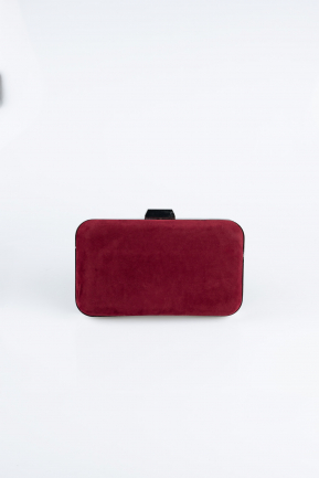 Sac De Boîte Couleur Daim Rouge Bordeaux SH802