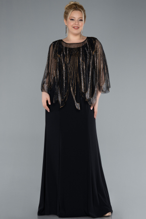 Robe Grande Taille Longue Noir ABU4634