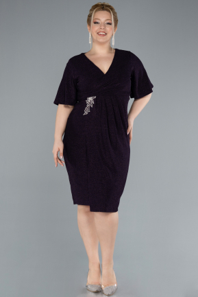 Robe De Invitation Grande Taille Midi Violet ABK2224