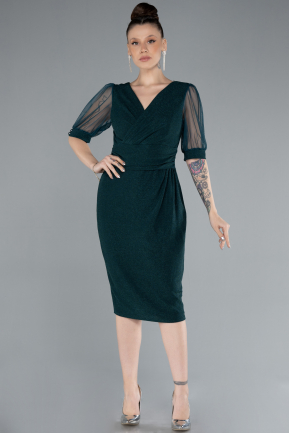 Robe De Invitation Grande Taille Courte Émeraude ABK2247