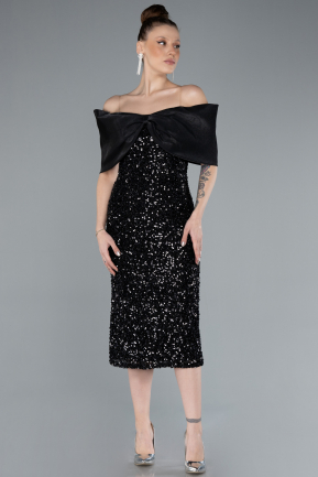 Robe De Soirée Midi Noir ABK2257