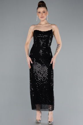 Robe de Cérémonie Midi Noir ABK2258