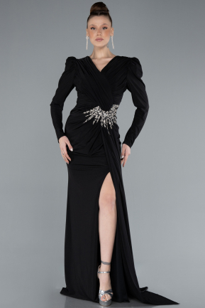 Robe de Soirée Grande Taille Longue Noir ABU4682