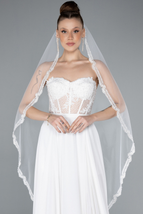 Voile De Mariage Dantelle Blanc AB03