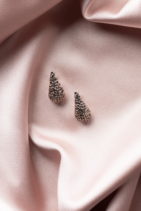 Boucle D'Oreille Rose Séchée-Anthracite UK785