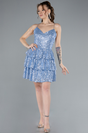 Robe de Cérémonie Courte Bleu clair ABK2270