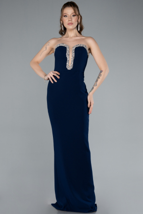 Robe de Soirée Longue Bleu Marine ABU4687