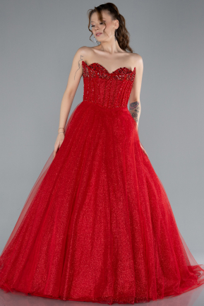 Robe de Soirée Longue Rouge ABU4689