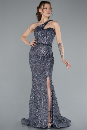 Robe de Soirée Longue Bleu Marine ABU4697