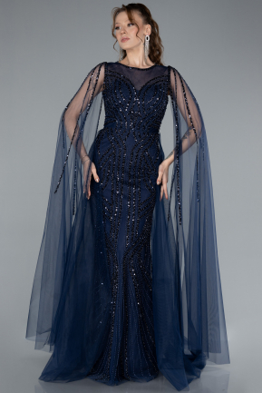 Robe de Soirée Longue Bleu Marine ABU4709