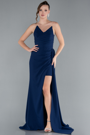 Robe de Soirée Longue Bleu Marine ABU4729