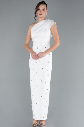 Robe de Soirée Longue Blanc ABU4737