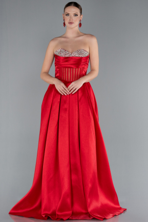 Robe de Soirée Longue Rouge ABU4742