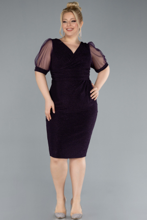 Robe De Invitation Grande Taille Courte Violet ABK2247