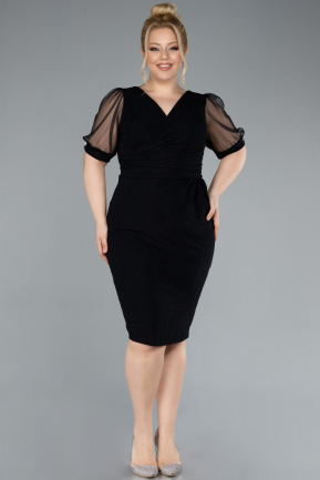 Robe De Invitation Grande Taille Courte Noir ABK2247