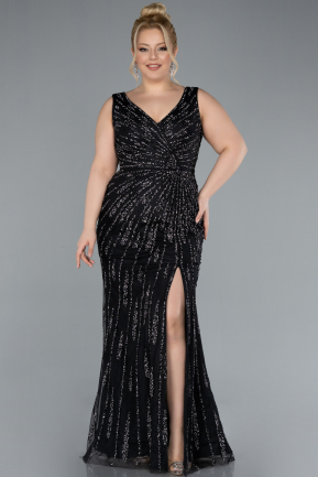 Robe De Soirée Grande Taille Longue Noir ABU4717