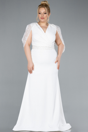 Robe Grande Taille Longue Blanc ABU4668