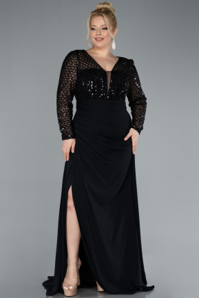 Robe de Soirée Grande Taille Longue Noir ABU4711