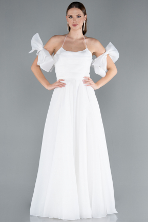 Robe de Soirée Longue Blanc ABU4773