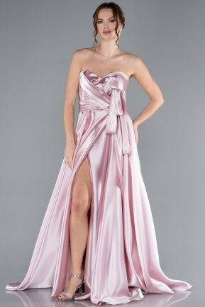 Robe de Soirée Longue Satin Poudre ABU4774