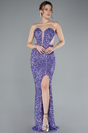 Robe Queue de Poisson Longue Squameuse Lilas ABU4790