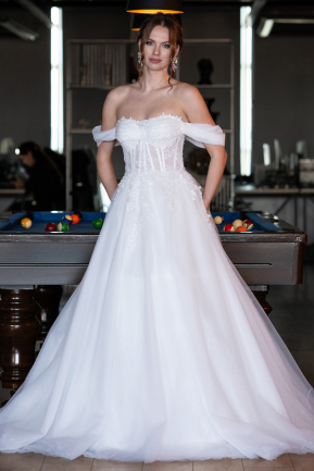 Robes de Mariage Longue Blanc ABG088