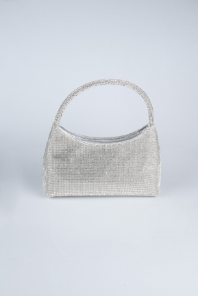 Sac de Soirée Luxe Pierreux Argent V915