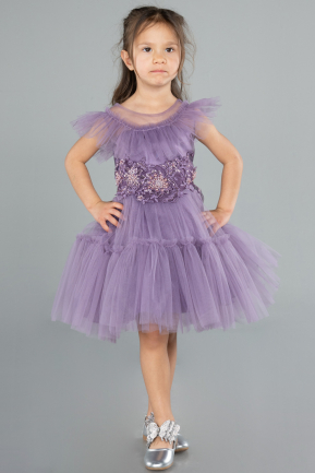 Robe de Soirée Enfants Courte Lavande ABK2067