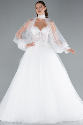 Robe de Mariée Grande Taillev Longue Blanc ABG148