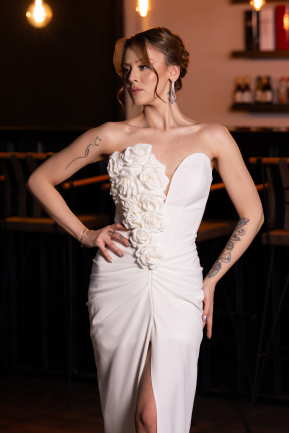 Robe de Soirée Longue Blanc ABU4800