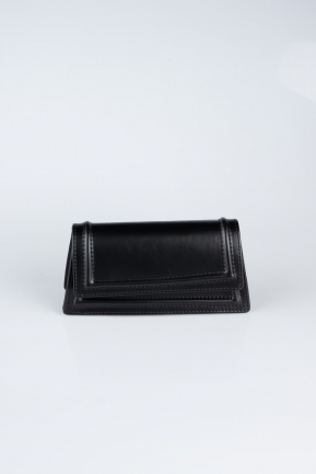 Sac De Soirée Luxe Cuir Noir KC409