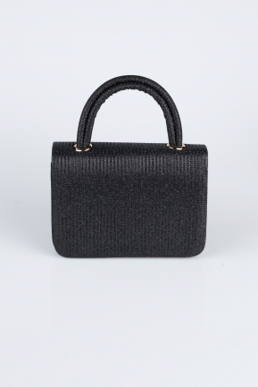 Sac de Soirée Luxe Argenté Noir KC264