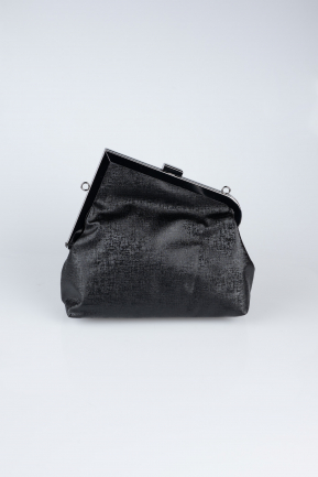 Sac de Soirée Cuir dentelé Noir KC475