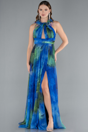Robe de Soirée Longue Vert d'Eau ABU4901