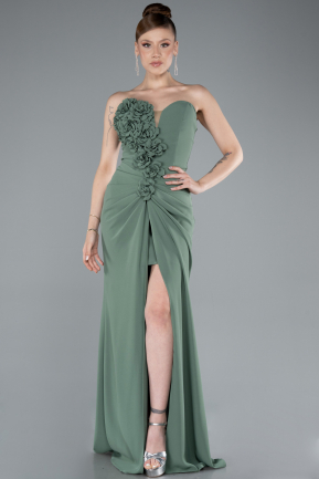 Robe De Soirée Longue Kaki ABU4213