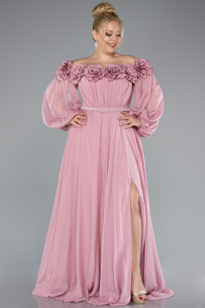 Robe De Soirée Grande Taille Mousseline Longue Poudre ABU4131