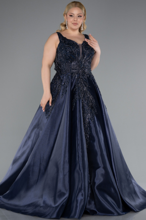Robes De Soirée Grande Taille Longue Bleu Marine ABU4557
