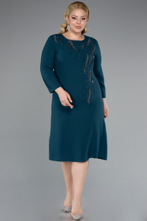 Robe De Invitation Grande Taille Midi Émeraude ABK2197