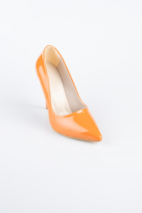 Stiletto Cuir Verni Orange ABR1140
